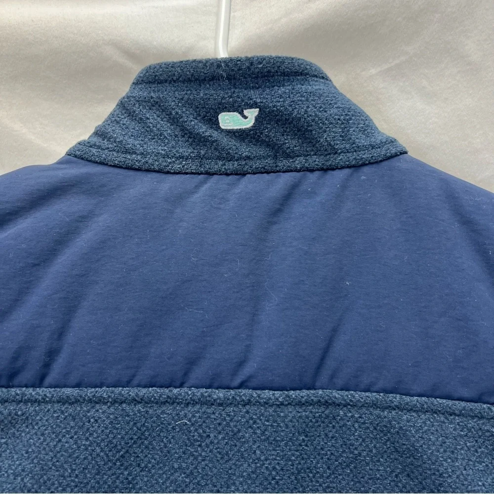 Vineyard Vines girls blue zip-up fleece vest with pockets. - Picture 7 of 11